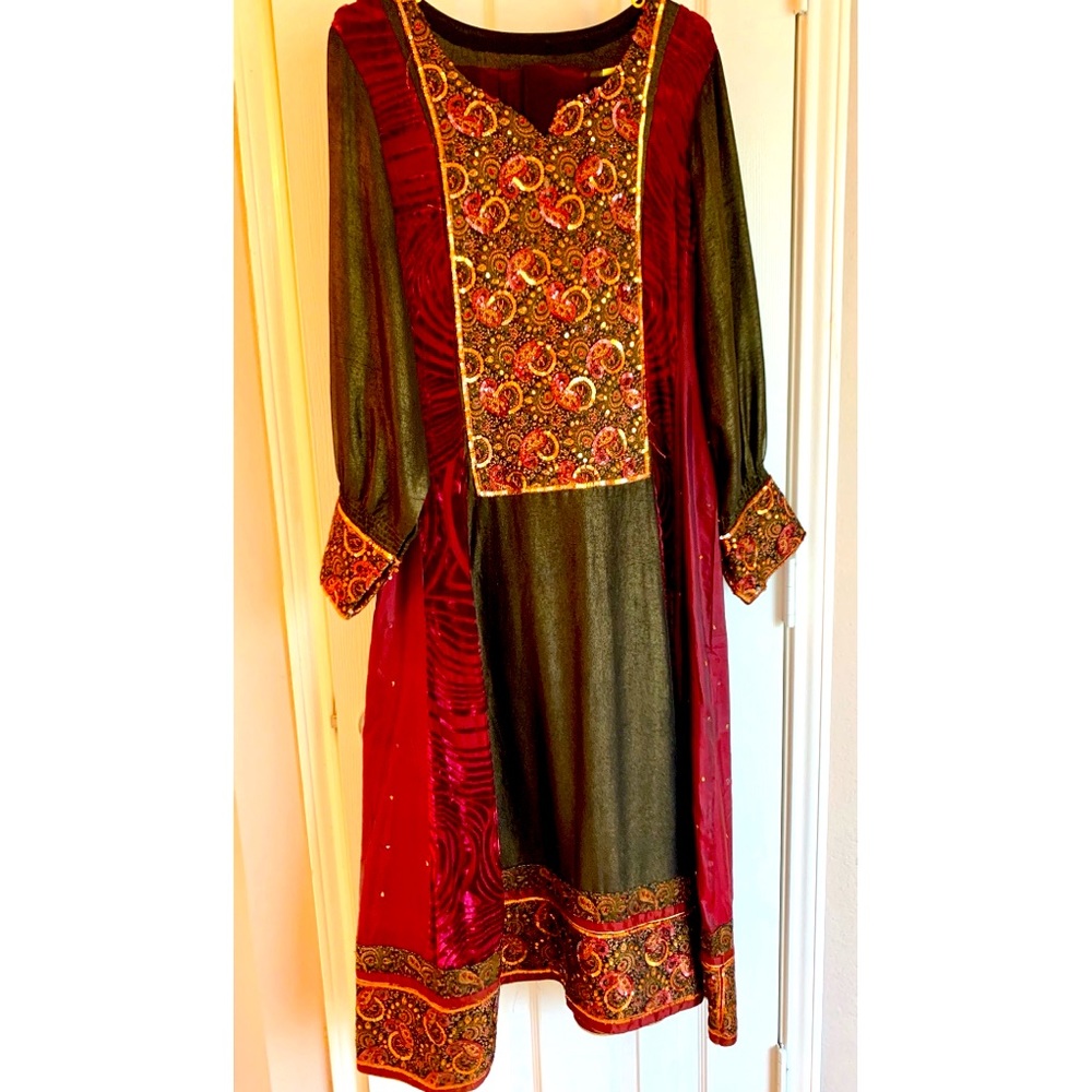 Silk Embroidered Gown